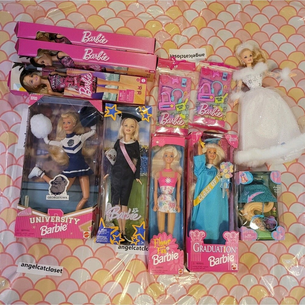 Vintage New Barbie Lot of 8 Box Graduation Fashion Pack Mattel Y2K 2000S Vintage